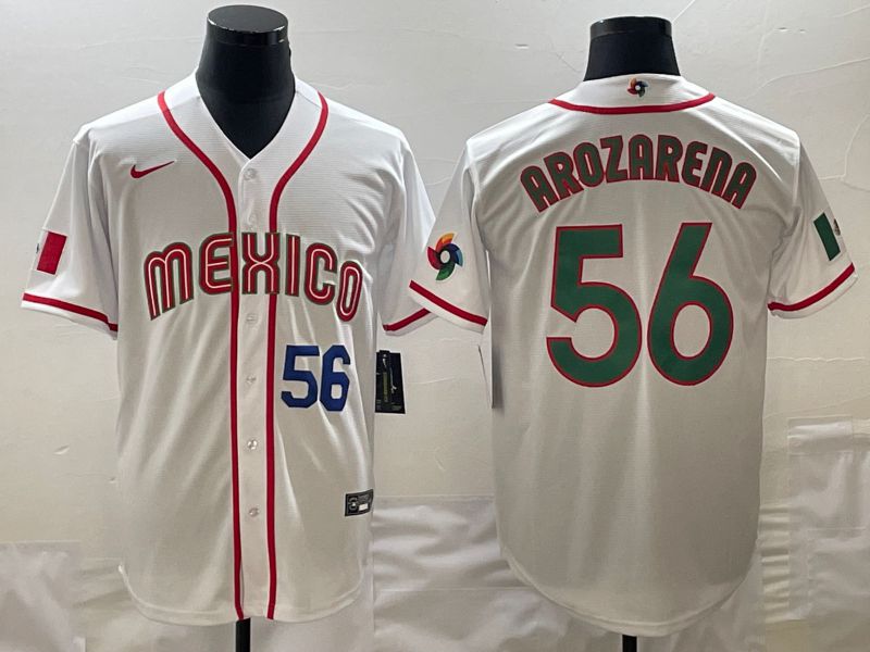 Men 2023 World Cub Mexico #56 Arozarena White green Nike MLB Jersey3->more jerseys->MLB Jersey